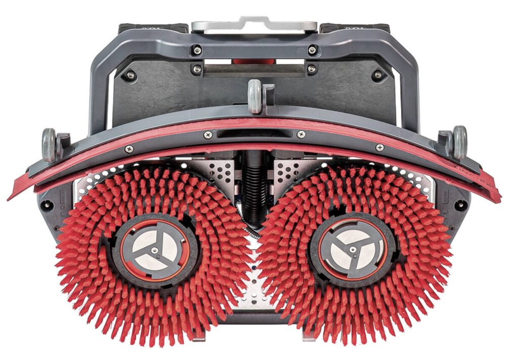 bottom view of the floor scrubber dryer